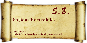 Sajben Bernadett névjegykártya